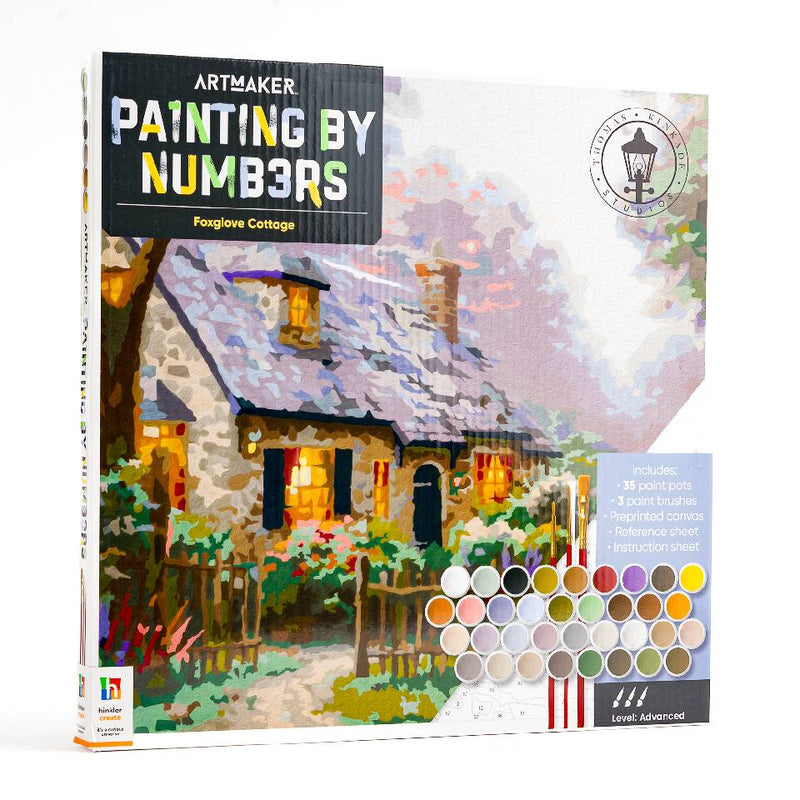 ArtMaker Painting by Numbers Kit: Foxglove Cottage from Thomas Kinkade Studios