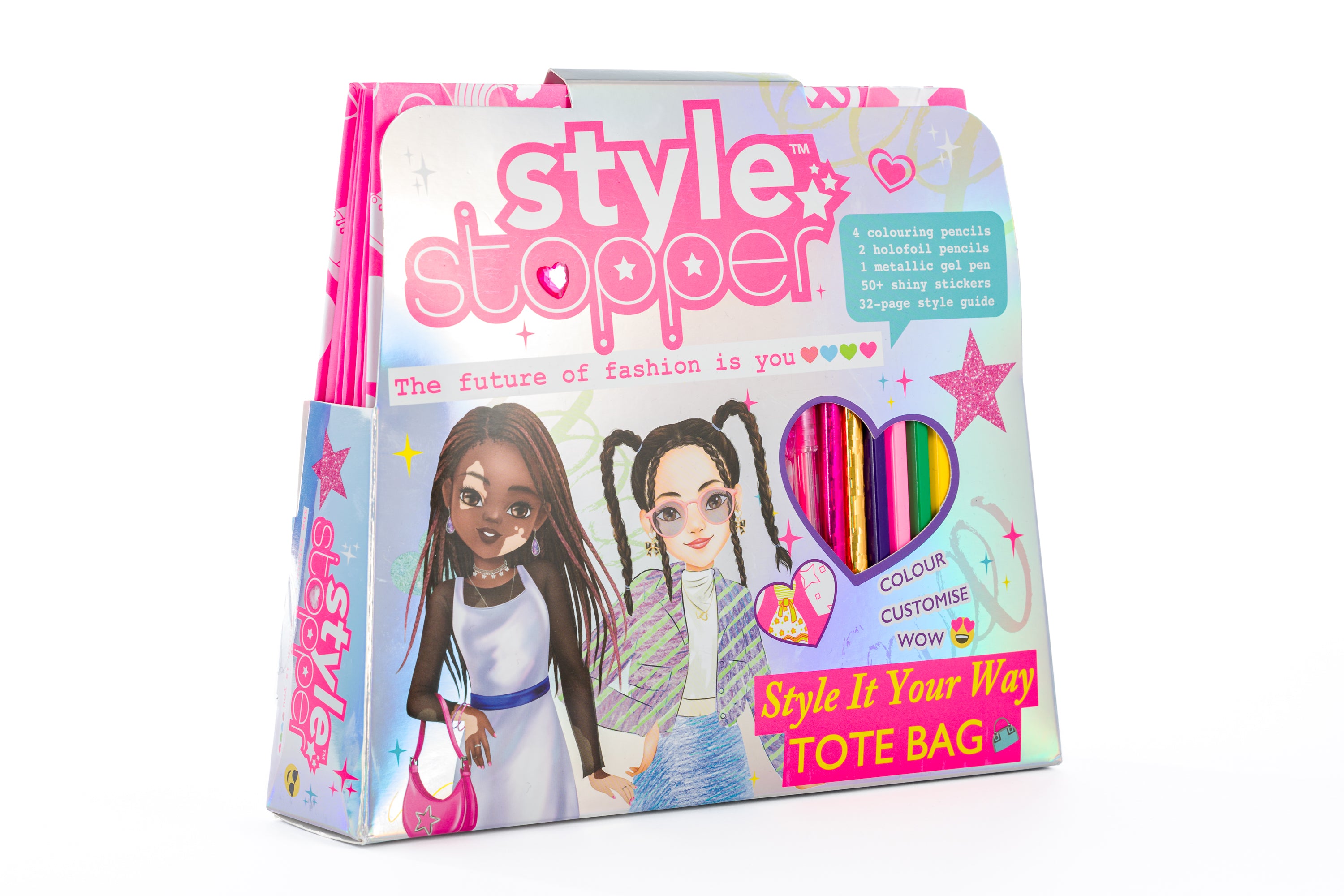 Bookoli Borsa Stylestopper Style And Carry Tote, Personalizzabile Con Matite E Adesivi Olografici - 4