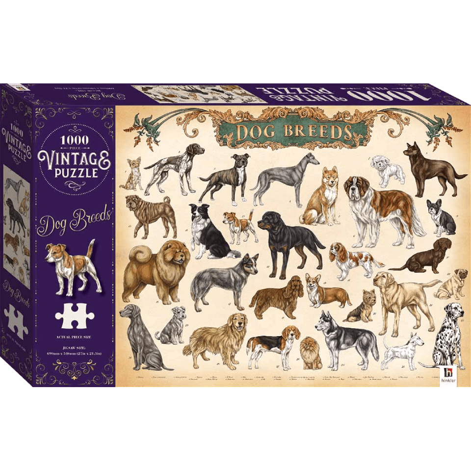 Vintage 1000 Piece Puzzle Dog Breeds CuriousUniverse