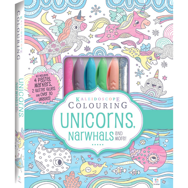 Kaleidoscope Colouring Kit: Unicorns, Narwhals and More!