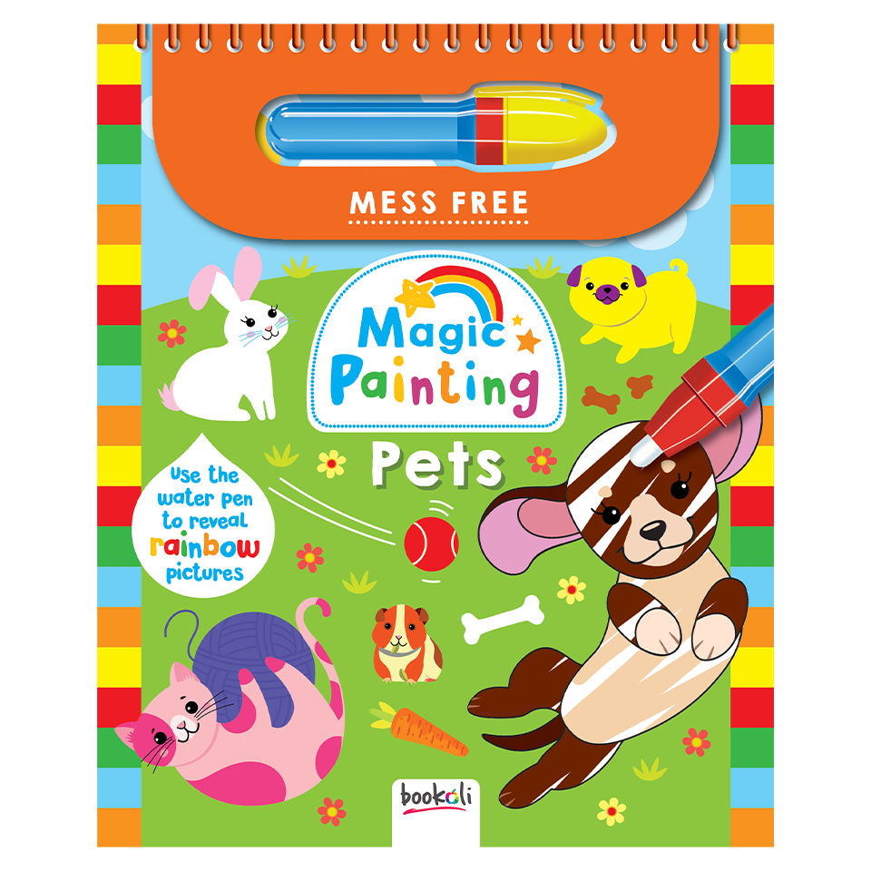 Petit Collage Pets Coloring Book With Stickers - Animal Activity Book For Kids Ages 4+
