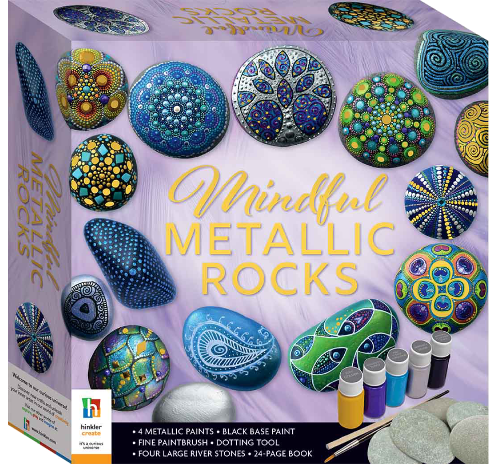 Hinkler Animal Rock Painting Box Set - DIY Rock Painting for Adults -  Rocks, Brush, Paint Included - Mandala Stone Artist - Create Rock Artwork  at