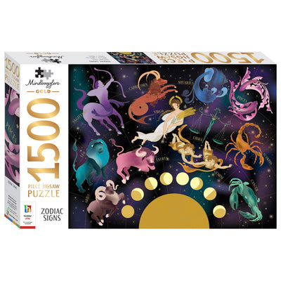 Mindbogglers Gold 1500-Piece Jigsaw: Zodiac Signs