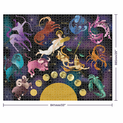 Mindbogglers Gold 1500-Piece Jigsaw: Zodiac Signs