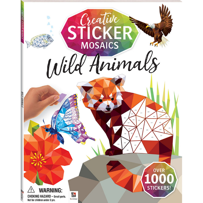 Creative Sticker Mosaics: Neon Animals - Books - Adult Colouring - Adults -  Hinkler
