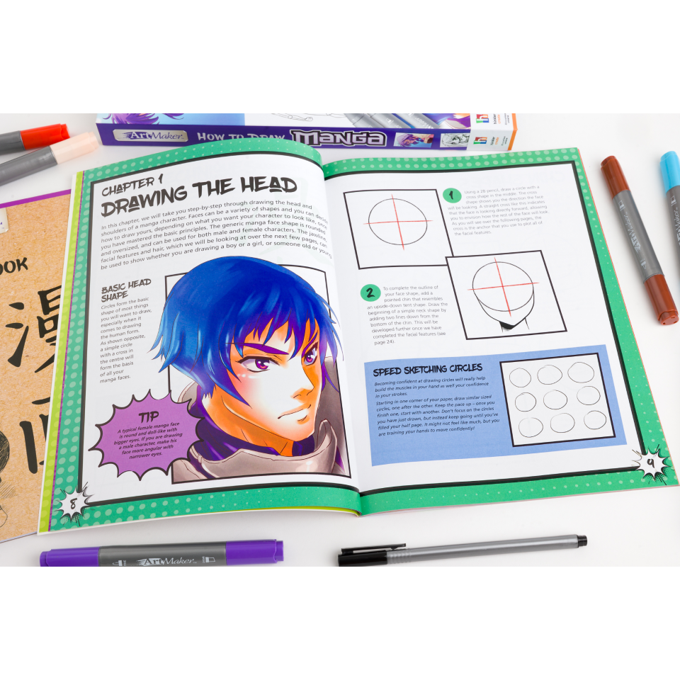 Art Maker Masterclass Collection: How to Draw Manga Kit - Adults Drawing  Kit – Draw Manga - Japanese Art - Drawing Stationary - Advanced Drawing  Guide