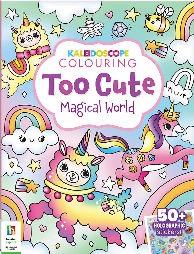 Kaleidoscope Colouring and Sticker Book: Too Cute Magical World