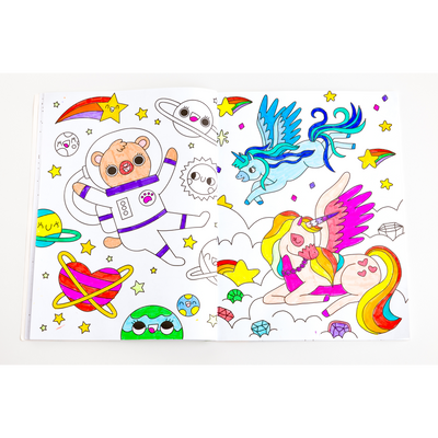 Kaleidoscope Colouring and Sticker Book: Too Cute Magical World