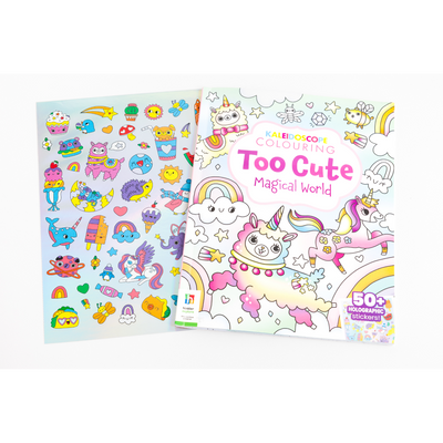 Kaleidoscope Colouring and Sticker Book: Too Cute Magical World