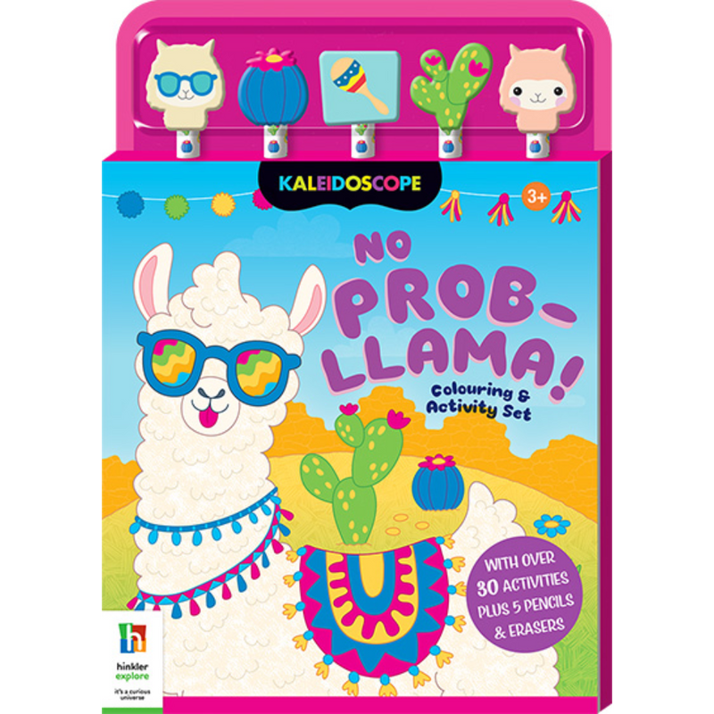 5 Pencil and Eraser Set: No Prob-llama Colouring & Activity Set