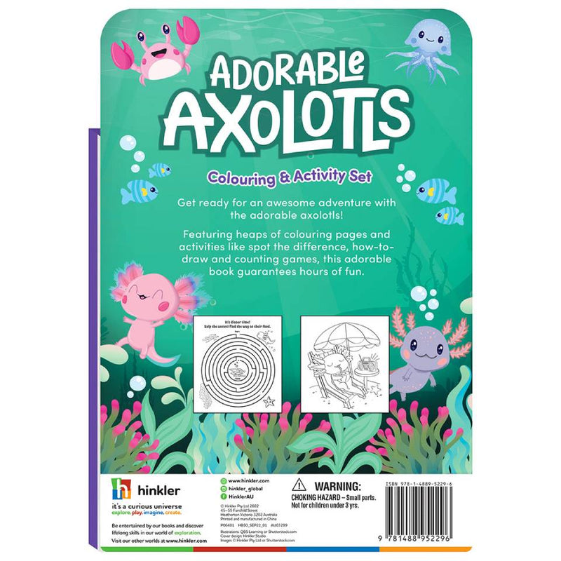 5 Pencil and Eraser Set: Adorable Axolotls
