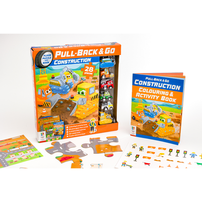 Pull-Back-And-Go Jigsaw: Construction Vehicles (2023 Ed)