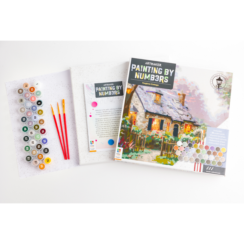 ArtMaker Painting by Numbers Kit: Foxglove Cottage from Thomas Kinkade Studios