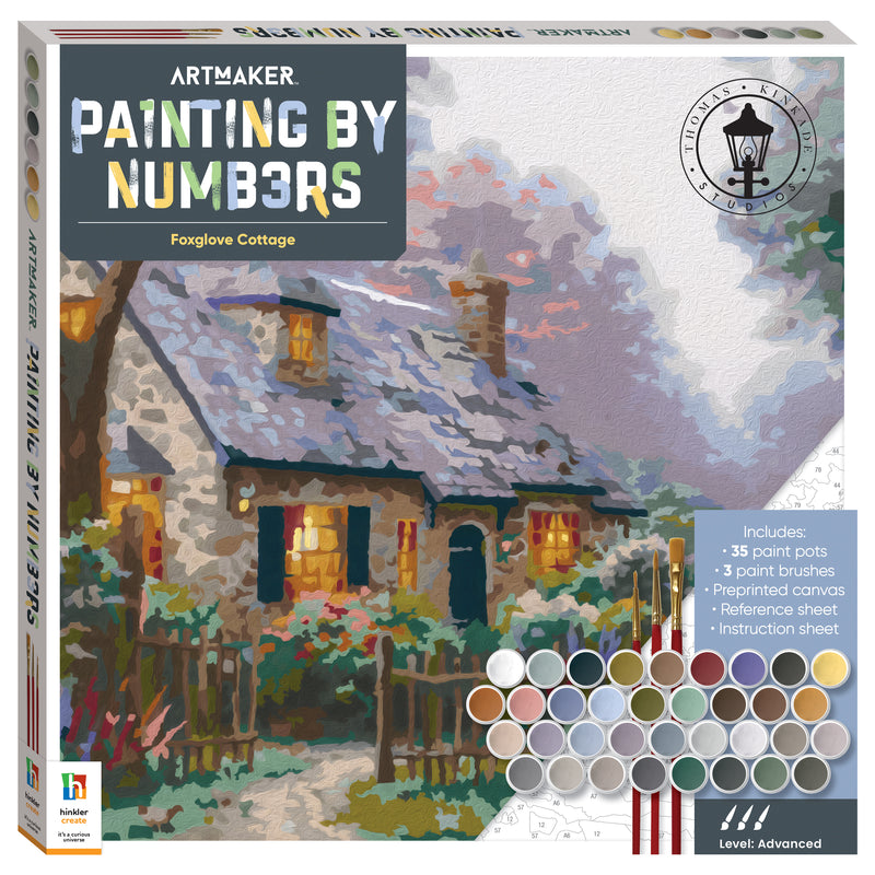 ArtMaker Painting by Numbers Kit: Foxglove Cottage from Thomas Kinkade Studios