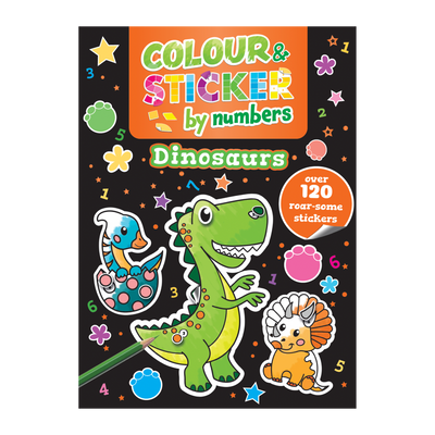 Colour & Sticker By Numbers Book: Dinosaurs