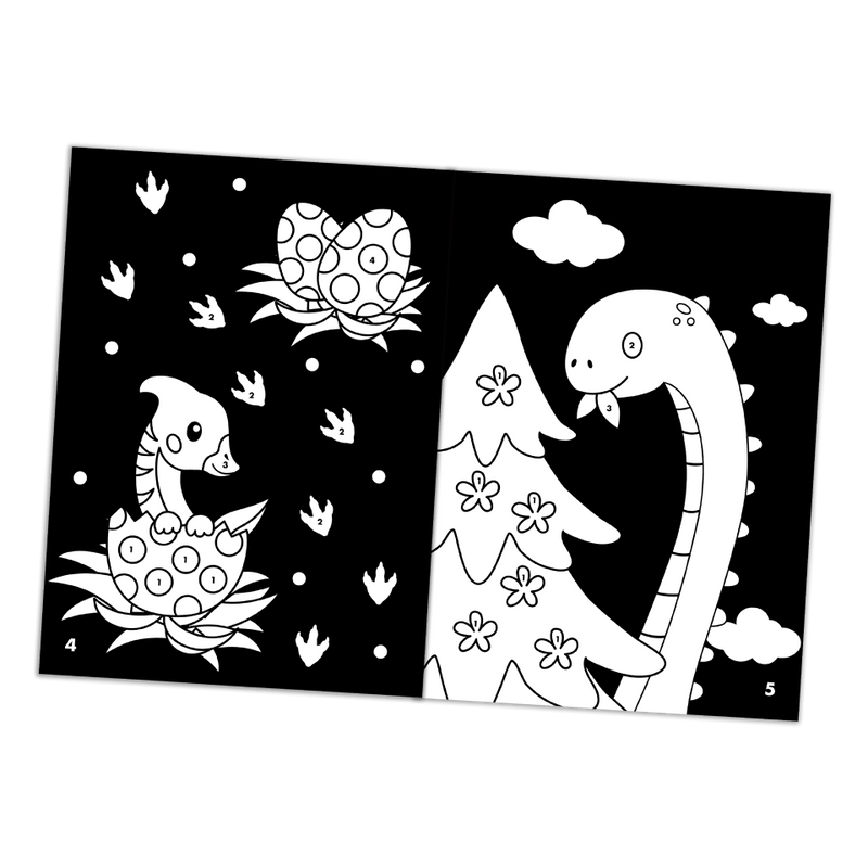 Colour & Sticker By Numbers Book: Dinosaurs