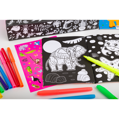 Colour-In Carry Case: Neon Colouring Activity Case