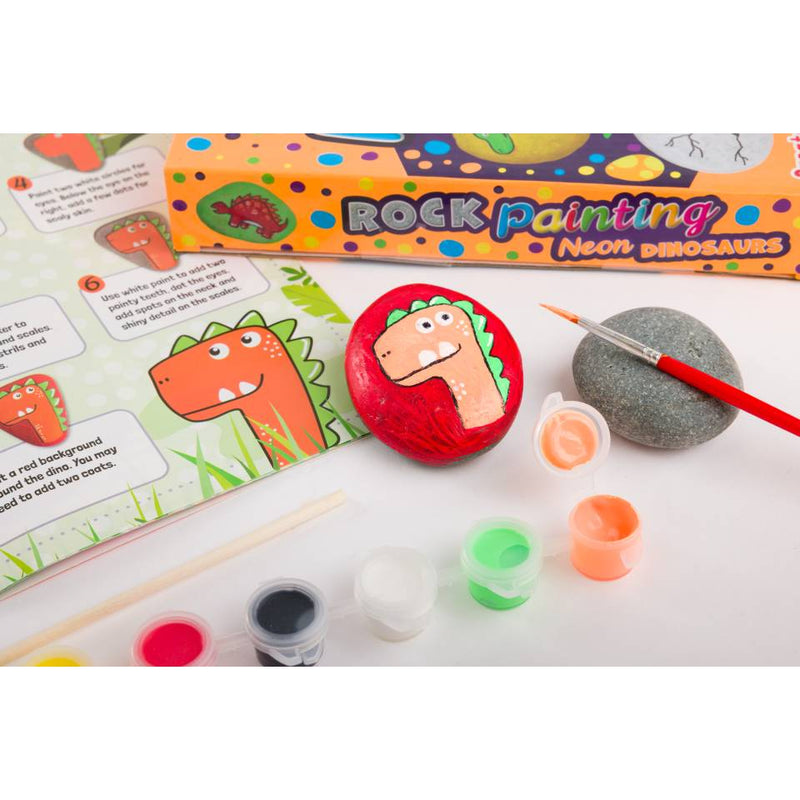 Neon Dinosaurs Rock Painting Kit