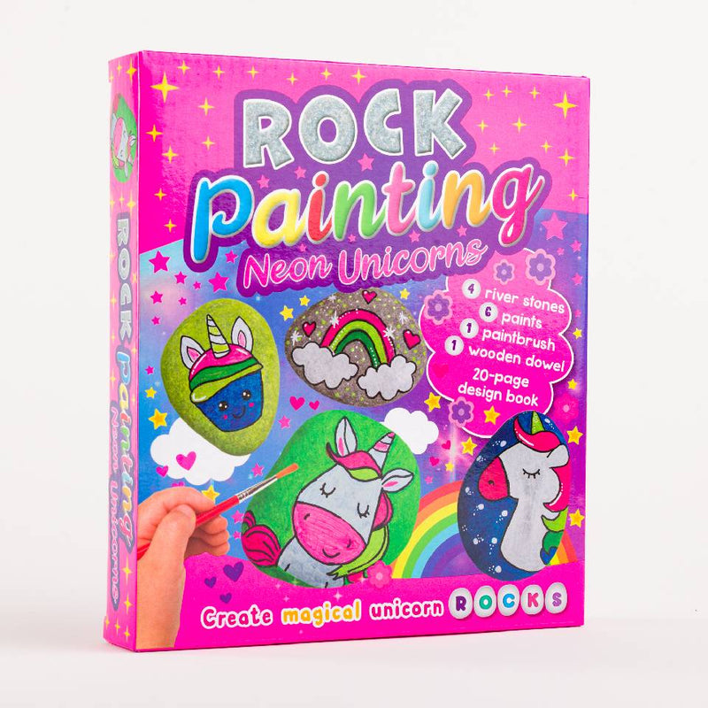 Neon Unicorns Rock Painting Kit
