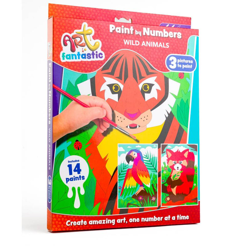 Art Fantastic Paint by Numbers Triple Set: Wild Animals