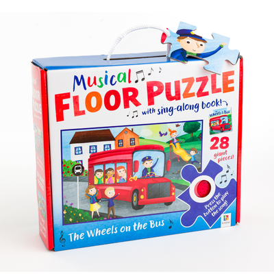 Musical Floor Puzzle with Sing-Along Book: Wheels on the Bus