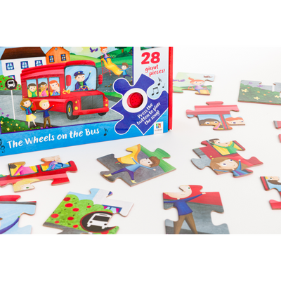 Musical Floor Puzzle with Sing-Along Book: Wheels on the Bus