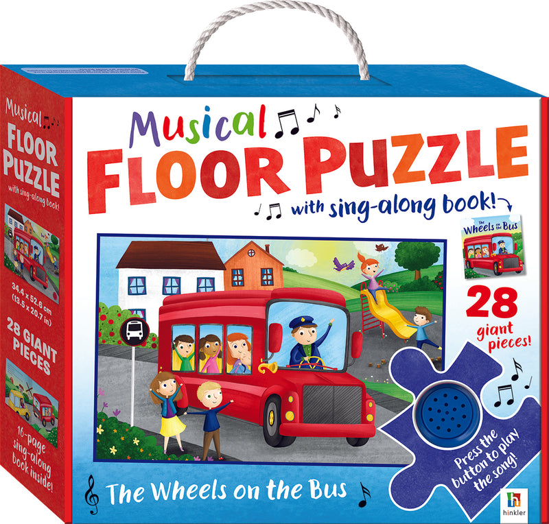 Musical Floor Puzzle with Sing-Along Book: Wheels on the Bus