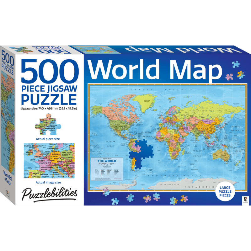 Puzzlebilities World Map 500-Piece Jigsaw