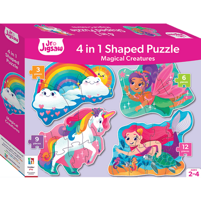 Junior Jigsaw 4 in 1 Shaped Jigsaws: Magical Creatures