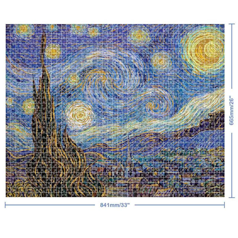 Mindbogglers Gold 1500-Piece Jigsaw: Starry Night by Van Gogh