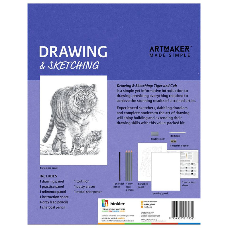 Art Maker Made Simple Drawing & Sketching Kit: Tiger and Cub