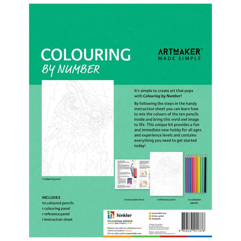 Art Maker Made Simple Colouring By Number Kit: Pop-art Owl