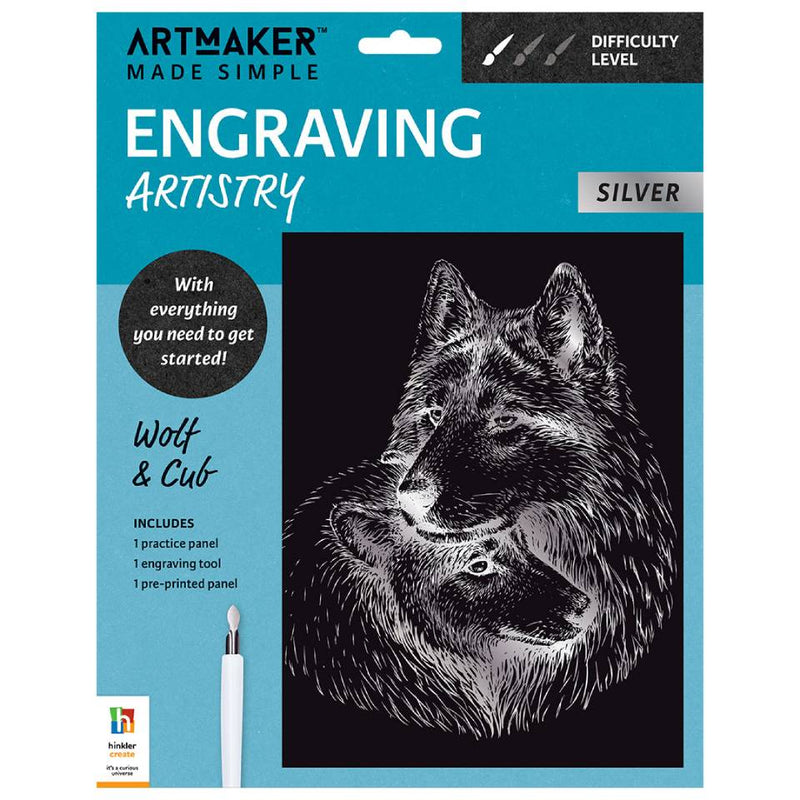 Art Maker Made Simple Engraving Artistry: Wolf & Cub