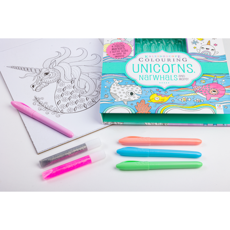 Kaleidoscope Colouring Kit: Unicorns, Narwhals and More!