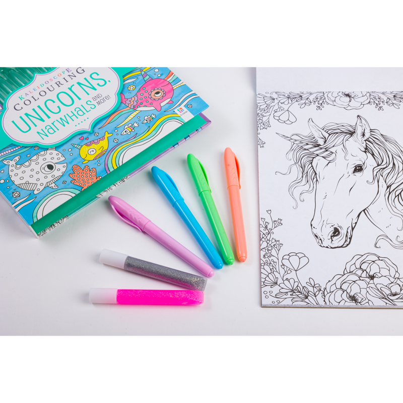Kaleidoscope Colouring Kit: Unicorns, Narwhals and More!