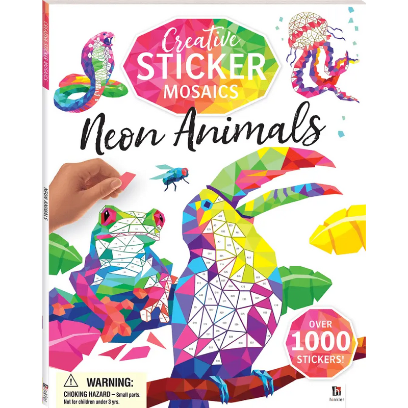 Creative Sticker Mosaics: Neon Animals