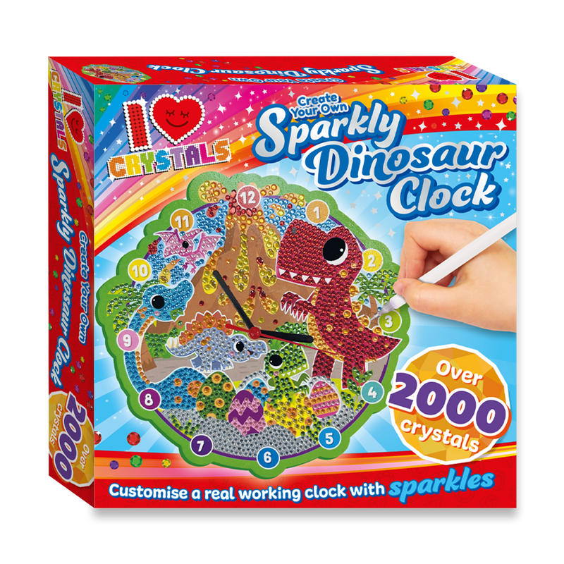 I Love Crystals Create Your Own Sparkly Dinosaur Clock