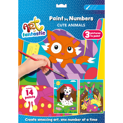 Art Fantastic Paint by Numbers Triple Set: Cute Animals