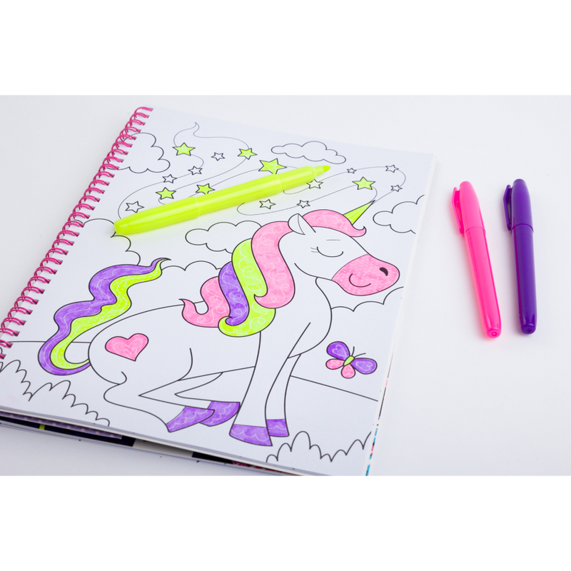 Magic Pattern Colouring Book: Neon Unicorns
