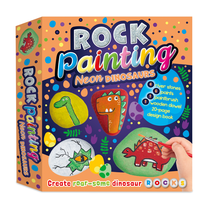 Neon Dinosaurs Rock Painting Kit