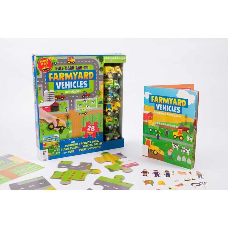 Pull-Back-And-Go Jigsaw: Farmyard Vehicles