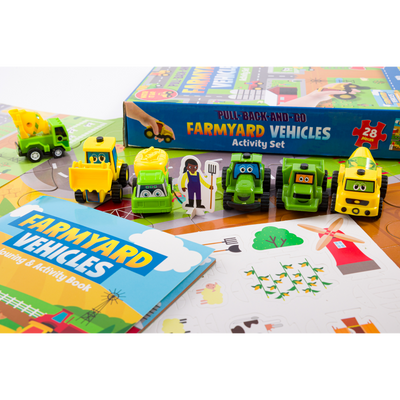 Pull-Back-And-Go Jigsaw: Farmyard Vehicles