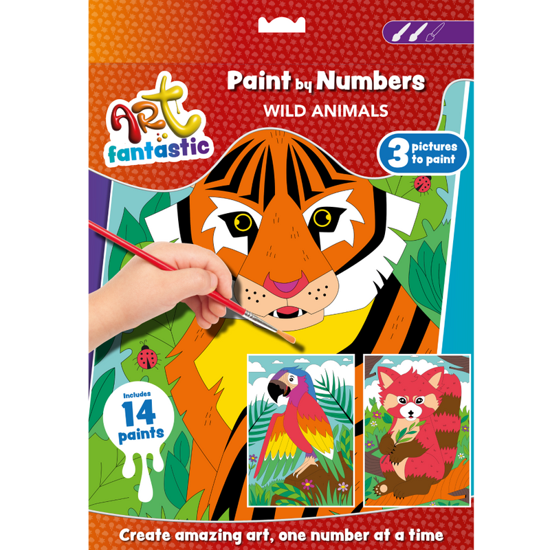 Art Fantastic Paint by Numbers Triple Set: Wild Animals